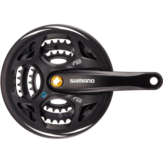 Система SHIMANO ALTUS, M311, 175 мм, квадрат, 48/38/28T, с защитой, черный EFCM311E888CL