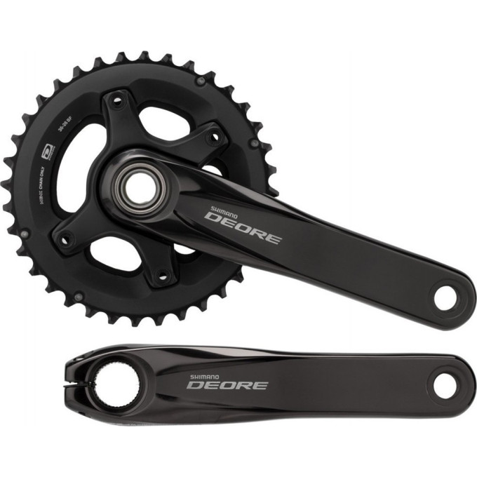 Система SHIMANO DEORE, M6000-2, 170 мм, интегрированный вал, 10 скоростей, 36/26T без каретки CL+3 мм, черный EFCM6000BCX66X